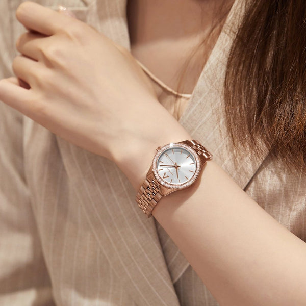 Trnda Women's Rose Gold Stainless Steel Watch, Silver Dial | Trnda-32mm by i-watch