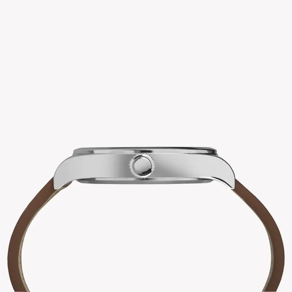 Timex Unisex Brown Leather Watch, Black Dial | Tw2p84000