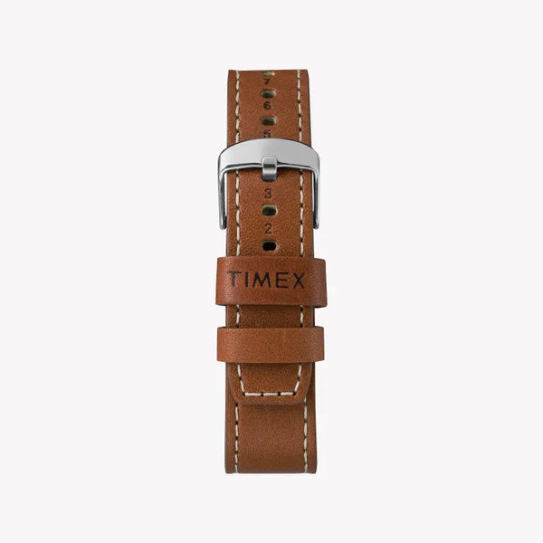 Timex Unisex Brown Leather Watch, Black Dial | Tw2p84000