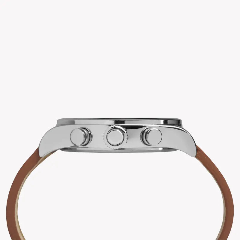 Timex Men's Brown Leather Watch, Black Dial | Tw2p84300 by i-watch