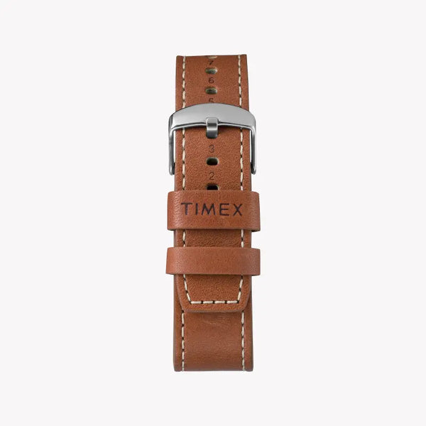 Timex Men's Brown Leather Watch, Black Dial | Tw2p84300