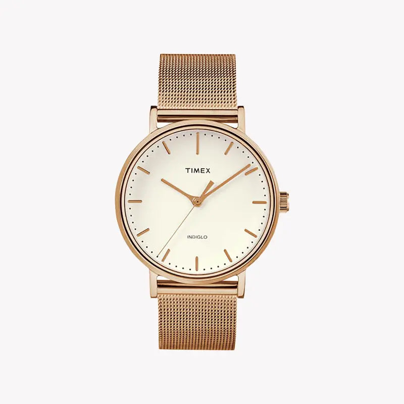 Timex Women's Rose Gold Watch, Off White Dial | Tw2r26400