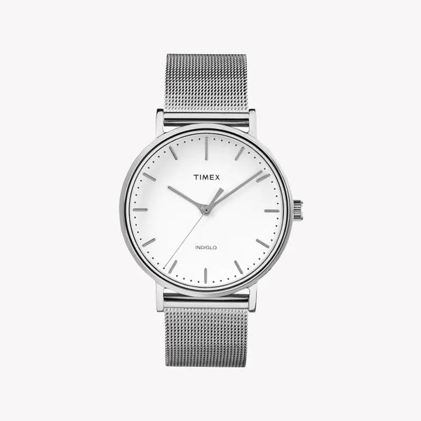 Timex Women's Silver Stainless Steel Watch, White Dial | Tw2r26600 by i-watch