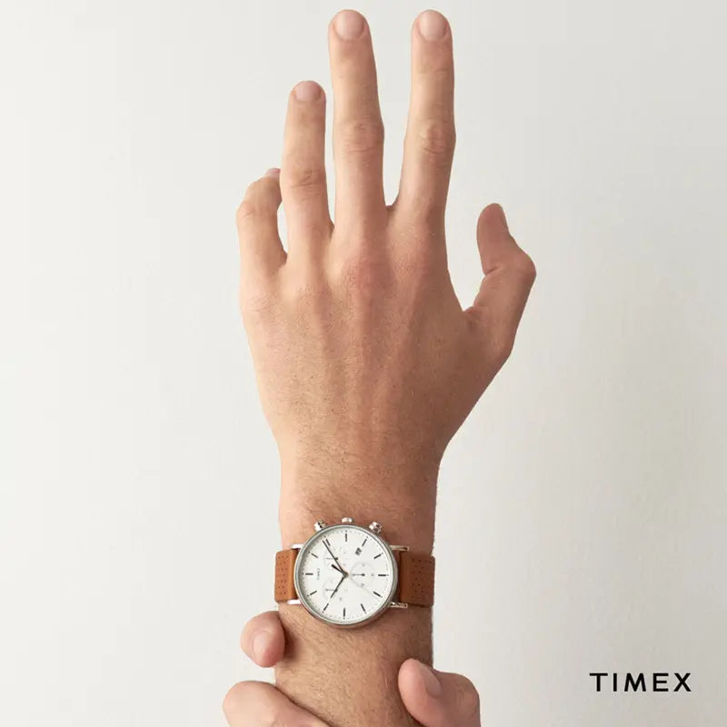 Timex Men's Brass Watch, Tan Leather, White Dial | Tw2r26700 by i-watch