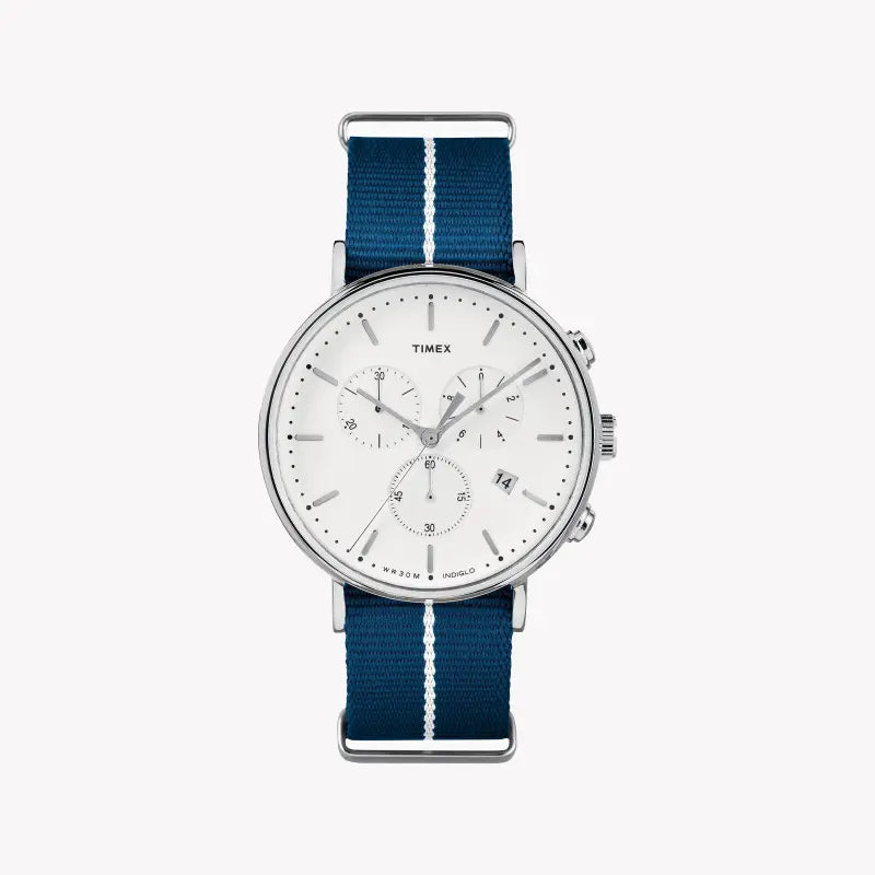 Timex Unisex Blue Fabric Watch, White Dial | Tw2r27000 by i-watch