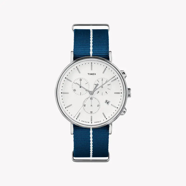 Timex Unisex Blue Fabric Watch, White Dial | Tw2r27000 by i-watch