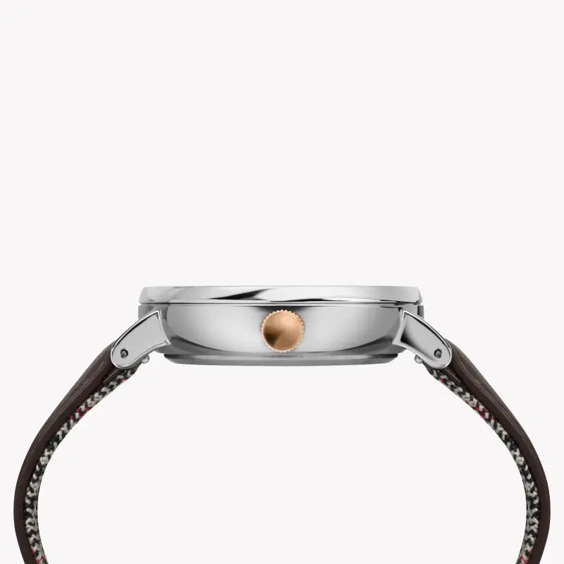 Timex Men's Brown Leather Watch, Black Dial | Tw2r38100