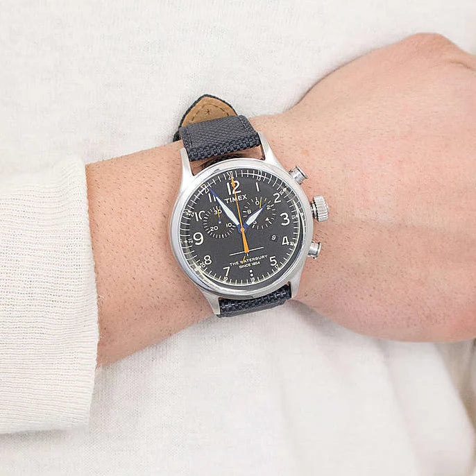 Timex Men's Black Fabric Watch, Silver Case | Tw2r38200