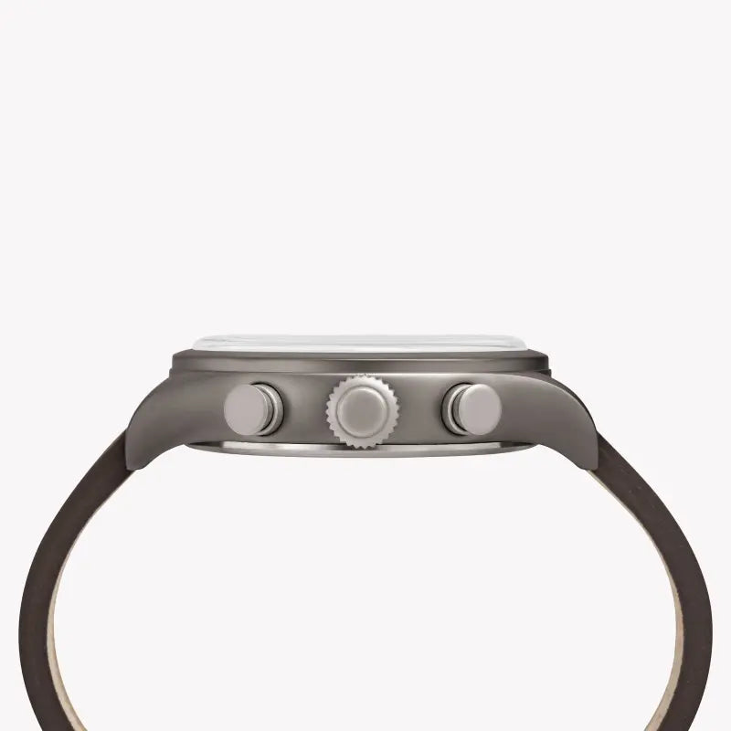 Timex Men's Brown Leather Watch, Off White Dial | Tw2r38300