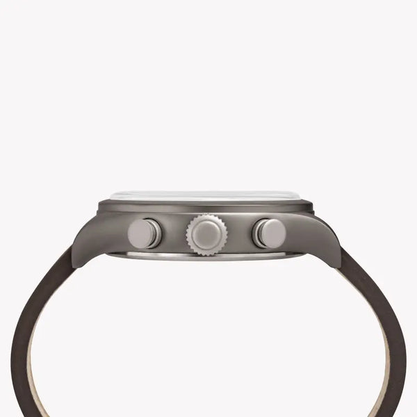 Timex Men's Brown Leather Watch, Off White Dial | Tw2r38300