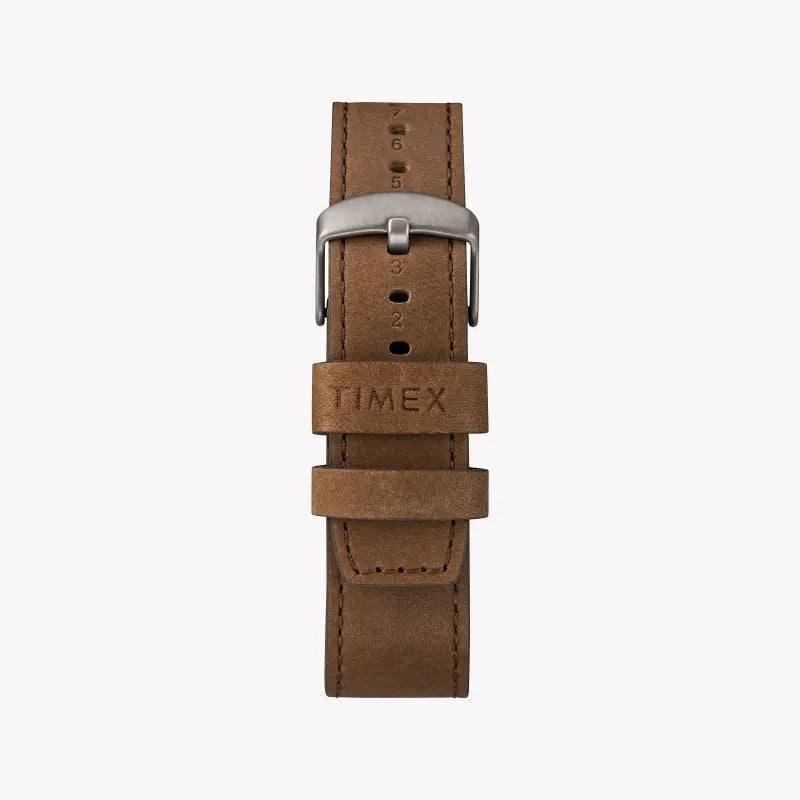 TIMEX Heritage Waterbury TW2R38300 – klassischer Herren-Chronograph mit braunem Leder und INDIGLO-Zifferblatt