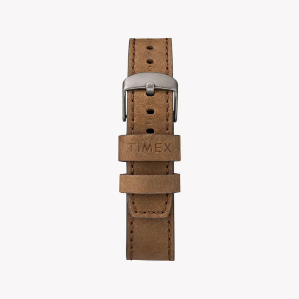 Timex Men's Brown Leather Watch, Off White Dial | Tw2r38600