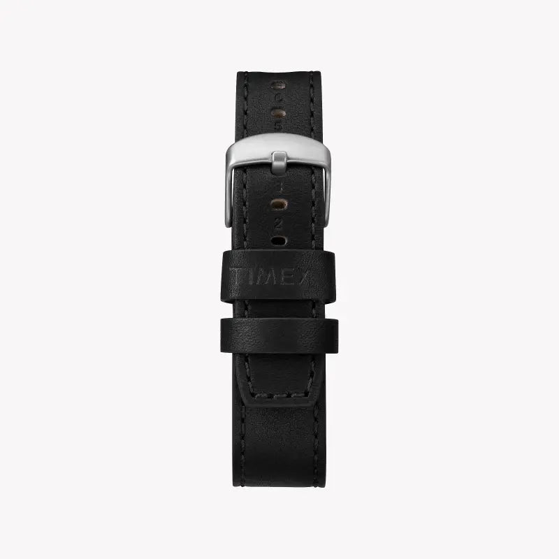 Timex Men's Black Leather Watch, Brass Case | Tw2r45800