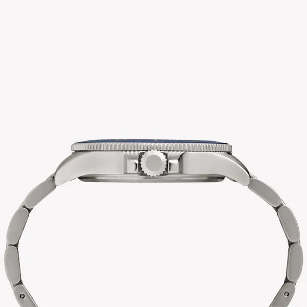 Timex Men's Silver Stainless Steel Watch, Blue Dial | Tw2r46000