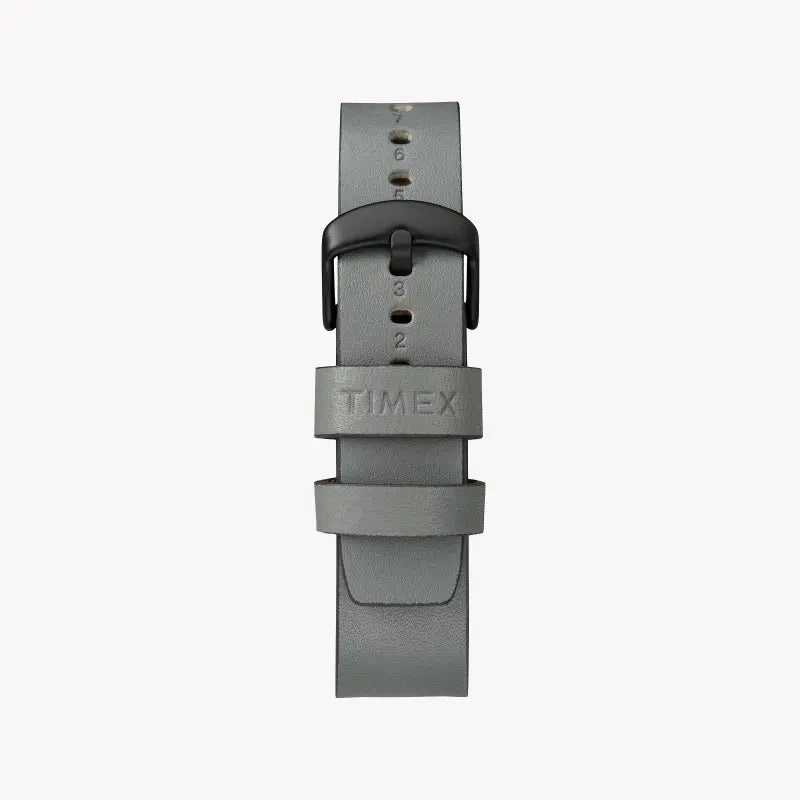 TIMEX Military Allied TW2R47400 Herrenuhr – graues Leder, Indiglo Light, 10 ATM Wasserdichtigkeit