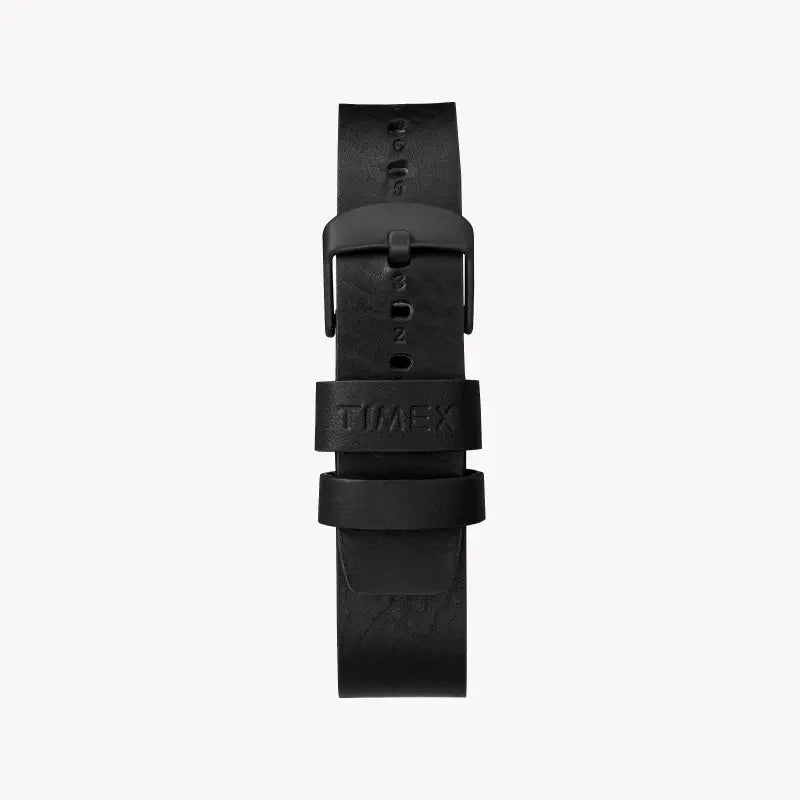 Timex Men's Black Leather Watch, Black Dial | TW2R47500