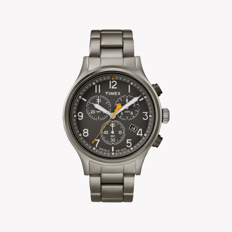 Timex Men's Gray Stainless Steel Watch, Black Dial | Tw2r47700