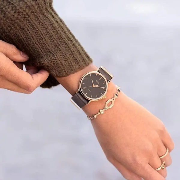 Timex Women's Gray Fabric Watch, Rose Gold Case | Tw2r48900 by i-watch