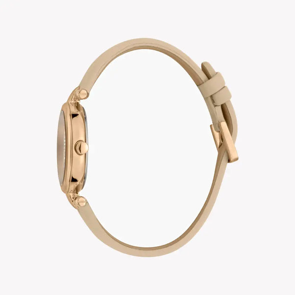 Timex Women's Gray Leather Watch, Rose Gold Dial | Tw2r49500