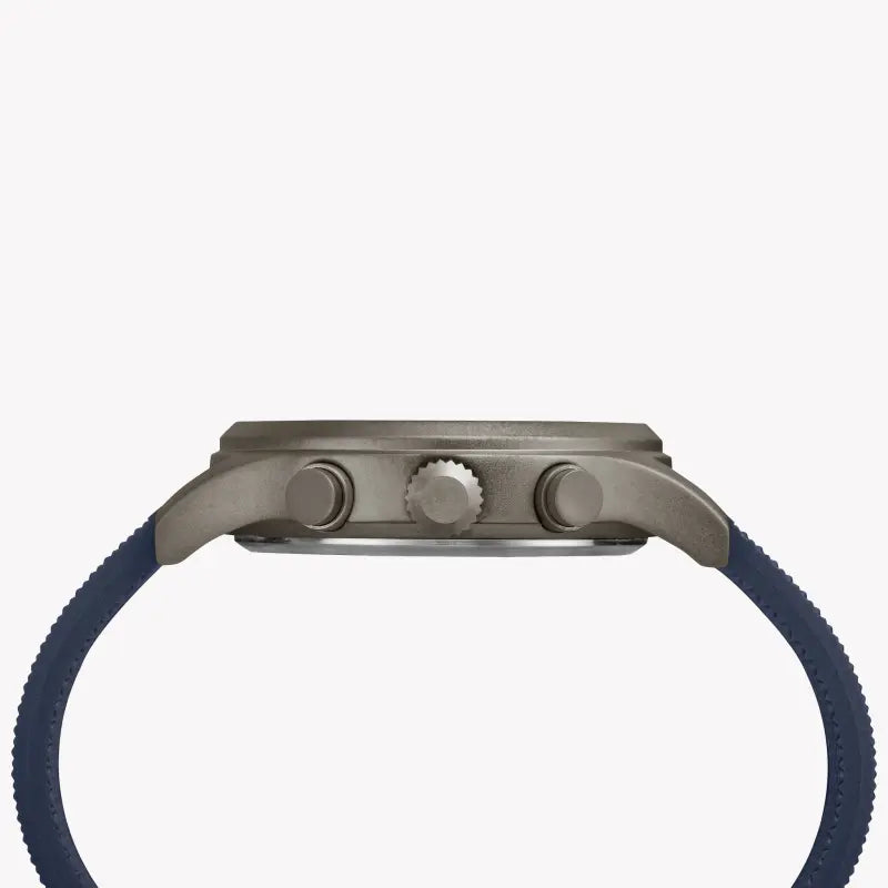 ساعة TIMEX Military Allied TW2R60300 - ساعة كرونوغراف للرجال من السيليكون والنحاس الأزرق مع إضاءة ليلية من INDIGLO