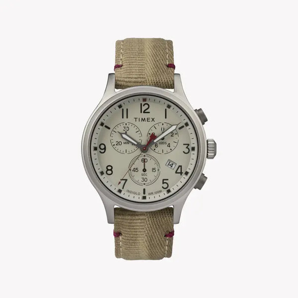 Timex Men's Brass Tan Fabric Watch, Off White Dial | Tw2r60500 by i-watch