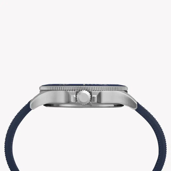 Timex Men's Blue Silicone Watch, Brass Case | Tw2r60700