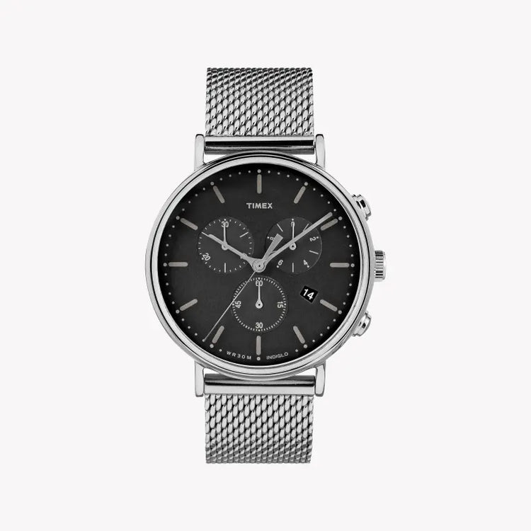 Timex Unisex Brass Silver Watch, Black Dial | TW2R61900