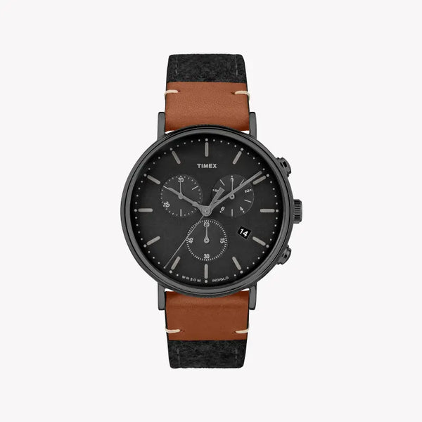 Timex Unisex Black Fabric Watch, Brass Case | Tw2r62100
