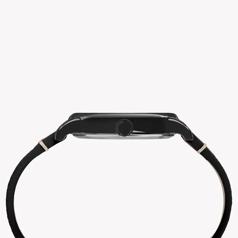 TIMEX Fairfield Essential TW2R62100 - Montre chronographe unisexe en tissu noir et laiton avec veilleuse INDIGLO