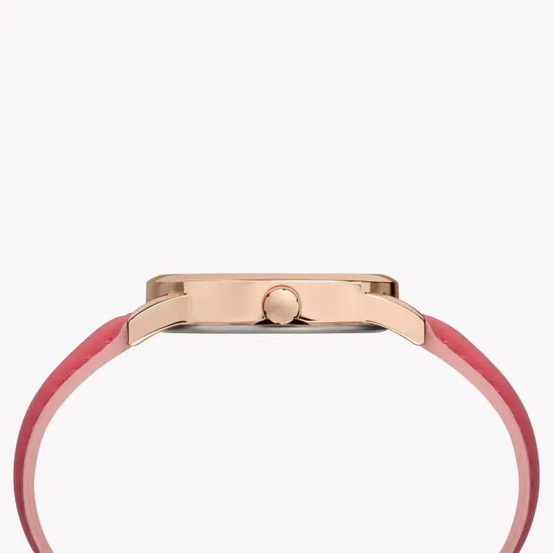 Timex Women's Pink Leather Watch, Off White Dial | Tw2r62500
