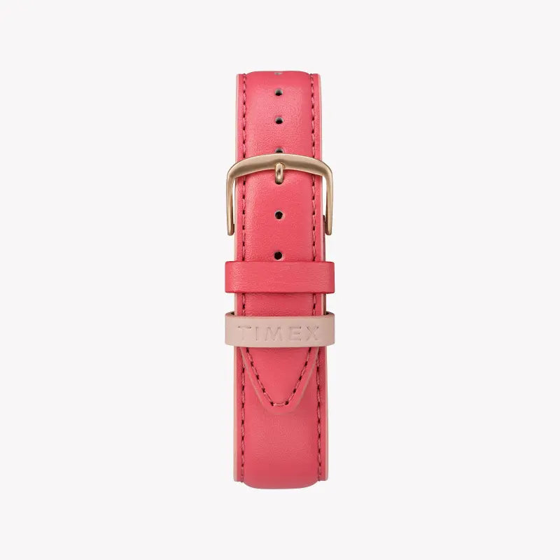 Timex Women's Pink Leather Watch, Off White Dial | Tw2r62500