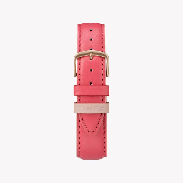 Timex Women's Pink Leather Watch, Off White Dial | Tw2r62500