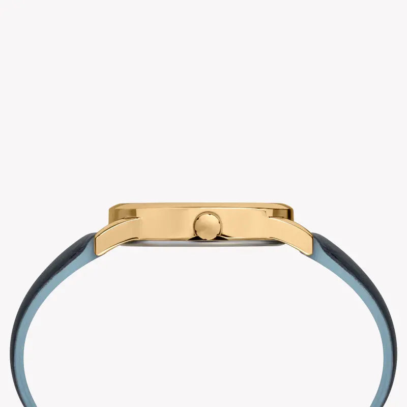 Timex Women's Blue Leather Watch, White Dial | Tw2r62600