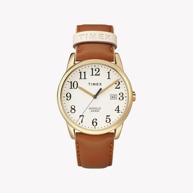Timex Women's Brass Watch, Off White Dial, Tan Leather | TW2R62700