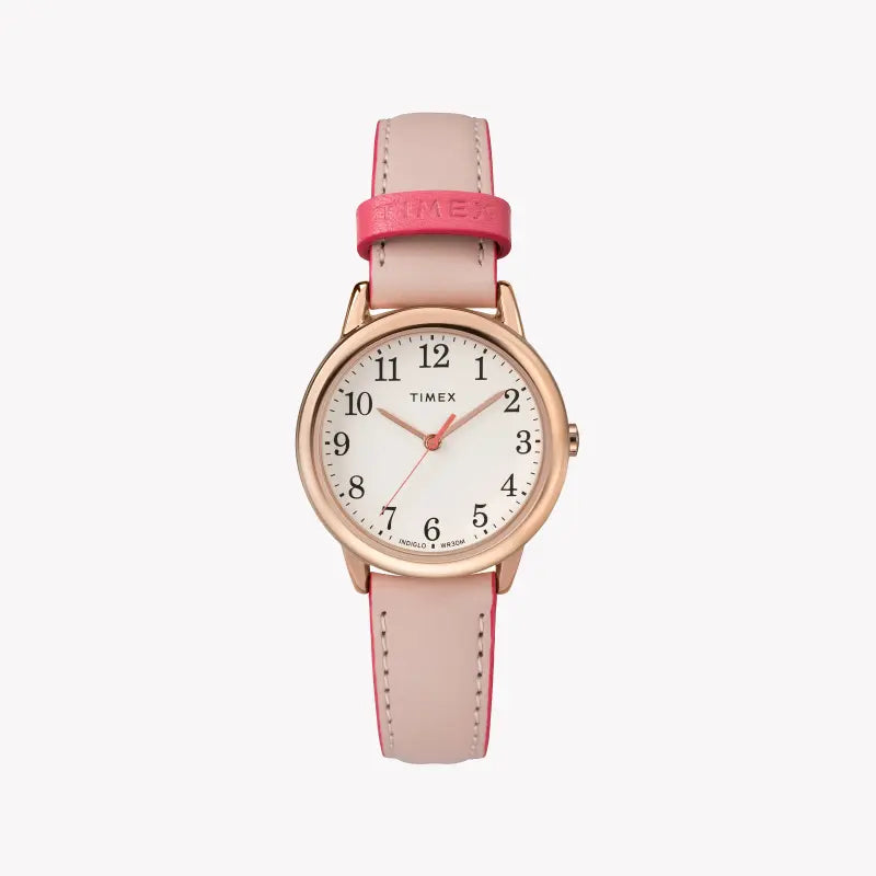 Timex Women's Watch With Rose Gold Brass Case And Pink Leather Band by i-watch