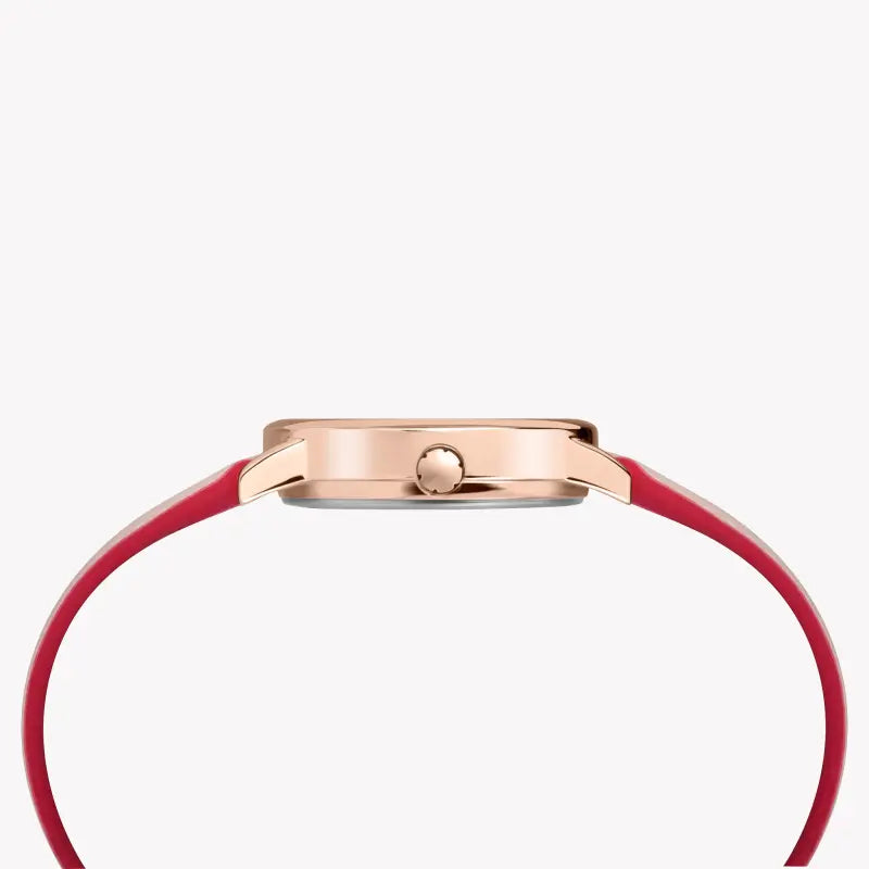 Timex Women's Watch With Rose Gold Brass Case And Pink Leather Band