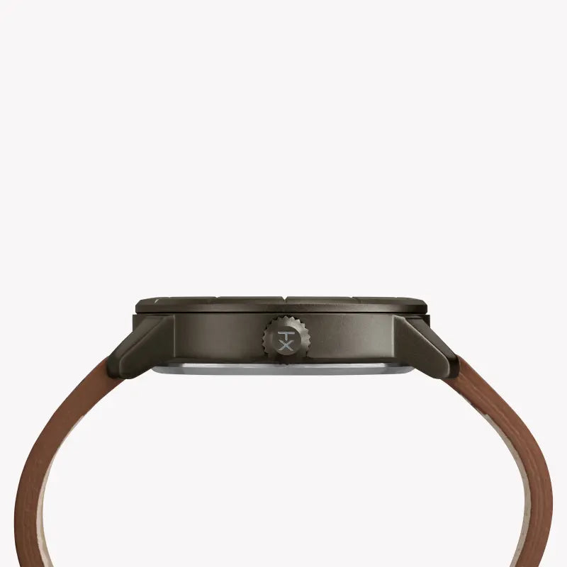 Timex Men's Brown Leather Watch, Gray Dial | Tw2r64000 by i-watch