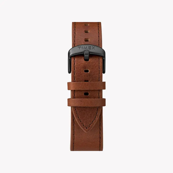 Timex Men's Brown Leather Watch, Gray Dial | Tw2r64000