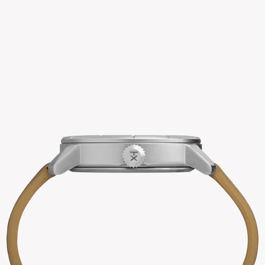 Timex Men's Tan Leather Watch, White Dial | Tw2r64100