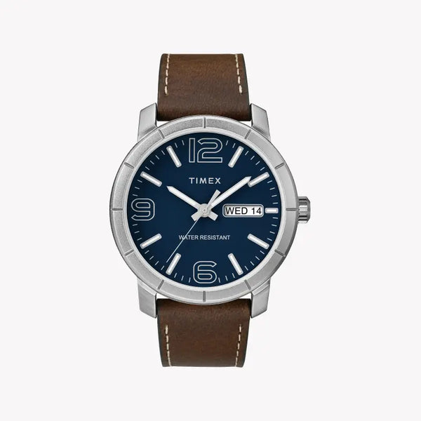 Timex Tw2r64200 City Casual Mod 44mm - Elegant Blue Dial & Brown Leather Men's Watch by i-watch