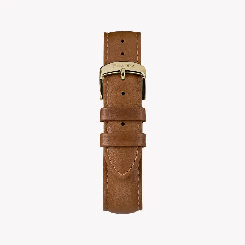 Timex Men's Brass Watch, Blue Dial, Tan Leather | TW2R64500