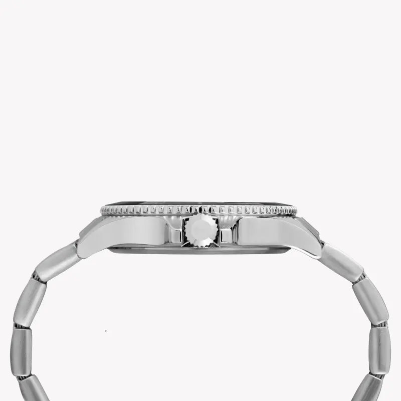 Timex Men's Silver Stainless Steel Watch, Black Dial | Tw2r64600