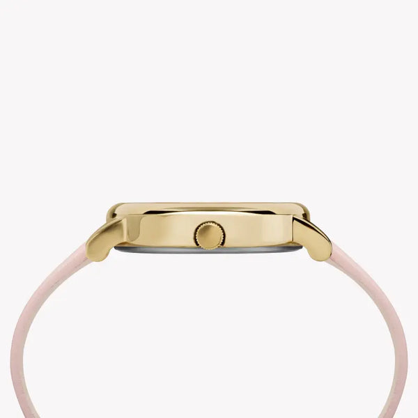 Timex Women's Pink Leather Watch, Brass Case | Tw2r66300