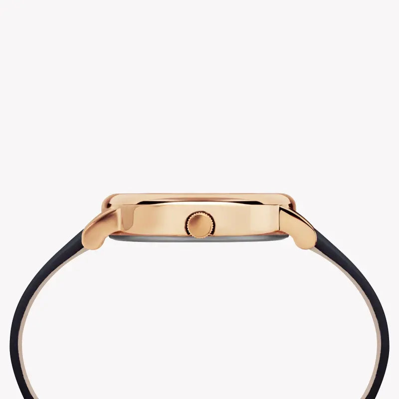 Timex Women's Blue Leather Watch, Rose Gold Case | TW2R66400