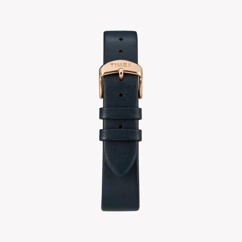 Timex Women's Blue Leather Watch, Rose Gold Case | TW2R66400
