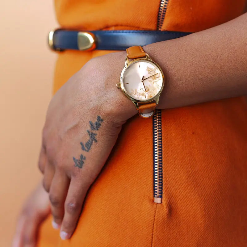 Timex Women's Watch With Gold Brass Case And Tan Leather Band by i-watch
