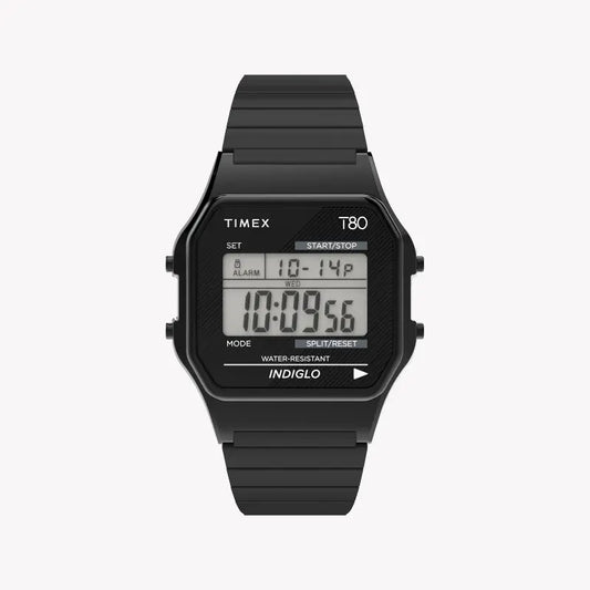 TIMEX TW2R67000 LAB ARCHIVE – Unisex-Digitaluhr aus schwarzem Edelstahl mit Indigo-Licht