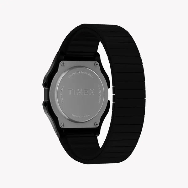 Timex Unisex Black Stainless Steel Watch, Digital Dial | Tw2r67000