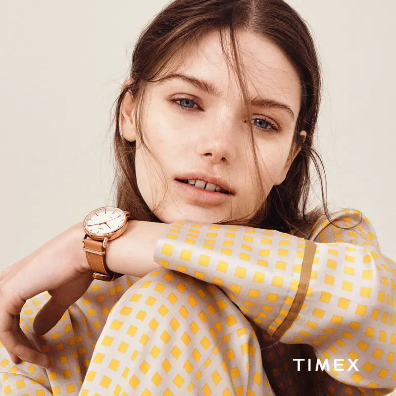 Timex Women's Tan Leather Watch, Off White Dial | Tw2r70200 by i-watch