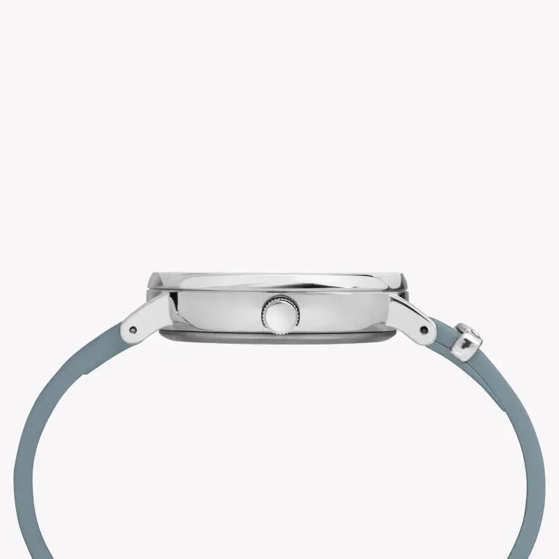 Timex Women's Blue Leather Watch, White Dial | TW2R70300